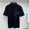 Prada Triangle Logo Zipper Pocket Polo Shirt