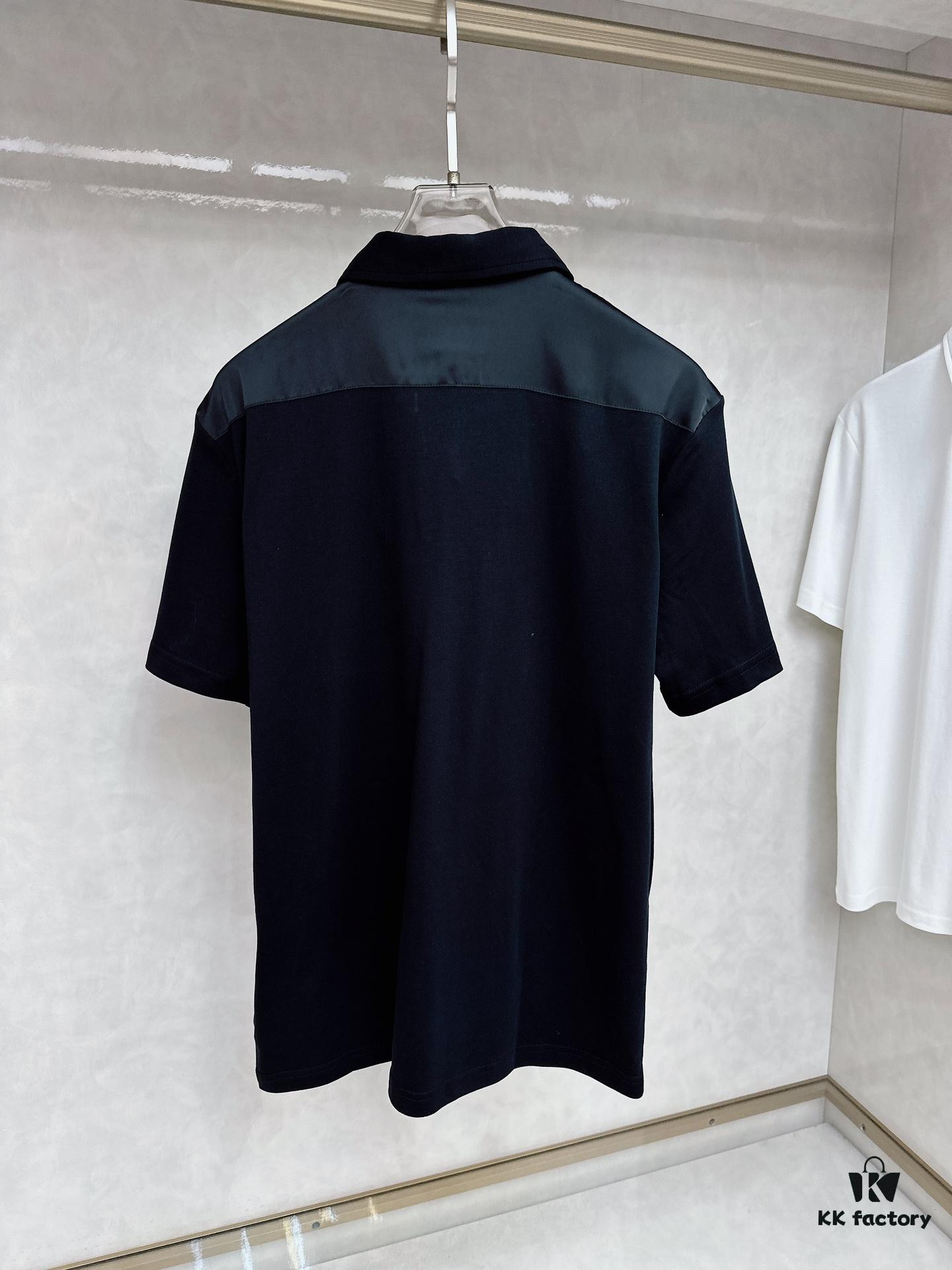 Prada Triangle Logo Zipper Pocket Polo Shirt