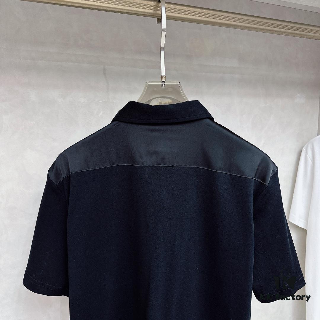 Prada Triangle Logo Zipper Pocket Polo Shirt