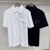 Prada Triangle Logo Zipper Pocket Polo Shirt