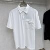 Prada Triangle Logo Zipper Pocket Polo Shirt