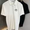 Prad* P*da 2025 Spring and Summer New Arrival Classic Short-Sleeve Polo Shirt Made from 100% Imported Premium Piqué Cotton with Embroidered Chest Logo