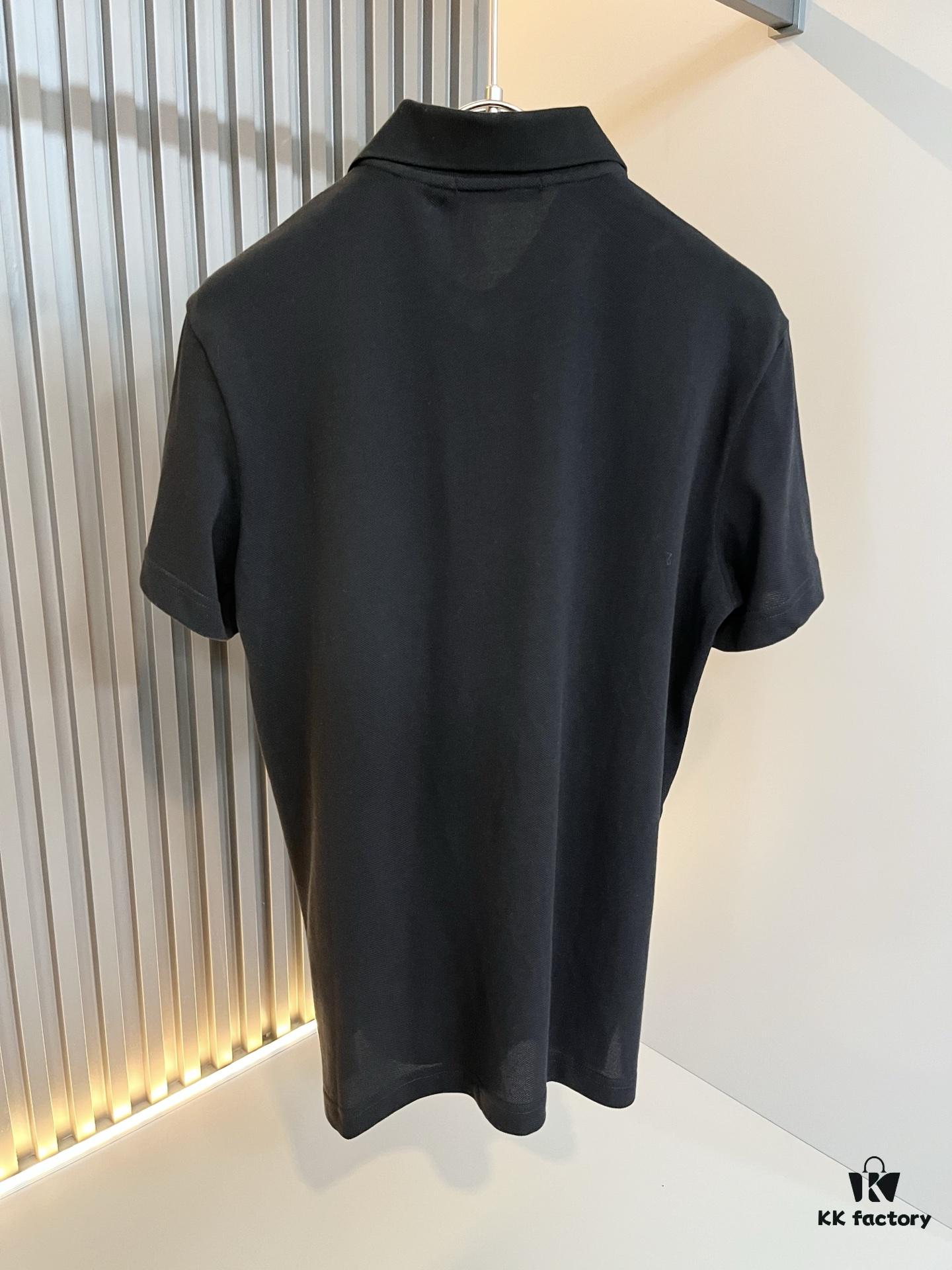 Prad* P*da 2025 Spring and Summer New Arrival Classic Short-Sleeve Polo Shirt Made from 100% Imported Premium Piqué Cotton with Embroidered Chest Logo