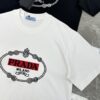 Prada New 2025 Unisex T-Shirt – Basic Style with Premium Embroidered Logo, Heavyweight 280g Soft Cotton, Relaxed Fit