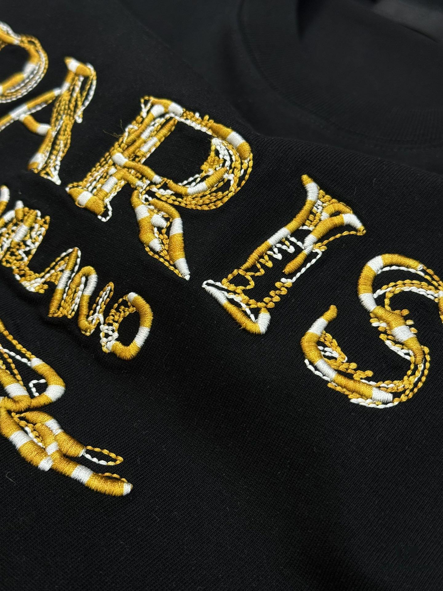 Prada New Arrival 2025 T-Shirt, Unisex Design, Premium Heavy Embroidery with Alphabetic Pattern, 280g High-Quality Soft Cotton, Loose Fit, Ideal for Everyday Wear