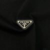 PRAD* Prada 25s New Arrival Unisex T-Shirt with Embroidered Back Logo, Contrast Pink Design, Triangle Metal Badge on Chest, 280g Pure Cotton Fabric, Classic Brand Lettering, High-Fashion Streetwear