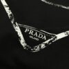 PRAD* Prada 25s New Arrival T-Shirt, Unisex Design, Innovative Embroidered and Heat-Transfer Graphic with Double-Layer Craft, Full-Dimensional Texture, Iconic Brand Lettering Front and Inverted Triangle Logo Back, Striking LOGO Visual Impact, 280g Pure Cotton Fabric, Soft and Comfortable, Extremely Stylish, Triple Tags Attached