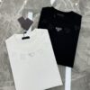 PRADA New Arrival Unisex T-Shirt 25S – Official Website Launch, 3D Embroidered Logo Design with Classic Leather Triangle Badge, Premium 40-Single 260g Cotton Fabric, Breathable and Comfortable, Essential Wardrobe Piece for Layering or Wearing Alone