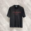 Prada 25SS New Round Neck T-Shirt! Must-Have for Fashion Enthusiasts! Custom 3D Rubber Logo on Chest, Classic Colors with Stylish Appeal, Youthful and Vibrant Design. Crafted from 280g High-Quality Cotton for Exceptional Comfort and Soft, Textured Handfeel.
