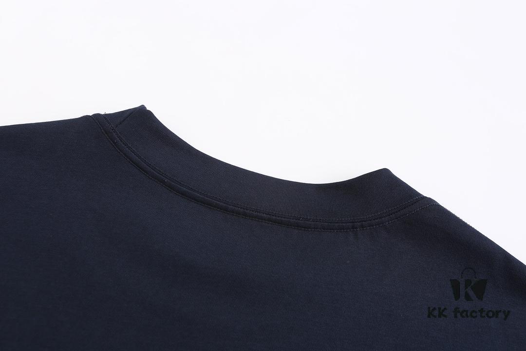 PRADA 2025 Fall Spring/Summer Collection Logo Print Short-Sleeve T-Shirt, Premium Quality, Custom-Woven 270G 32-Count Double-Yarn Pure Cotton Fabric, Relaxed Fit Unisex Design