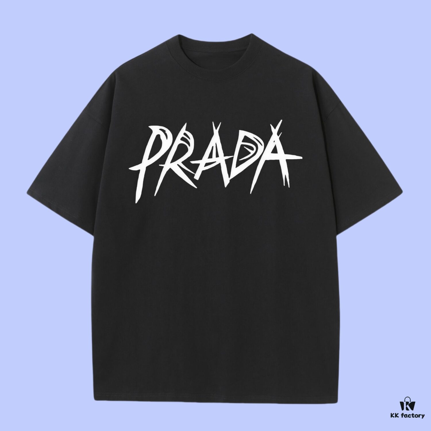 PRADA 2025 Fall Spring/Summer Collection Logo Print Short-Sleeve T-Shirt, Premium Quality, Custom Woven 270G 32-Ne 100% Cotton Fabric, Relaxed Fit Unisex Design
