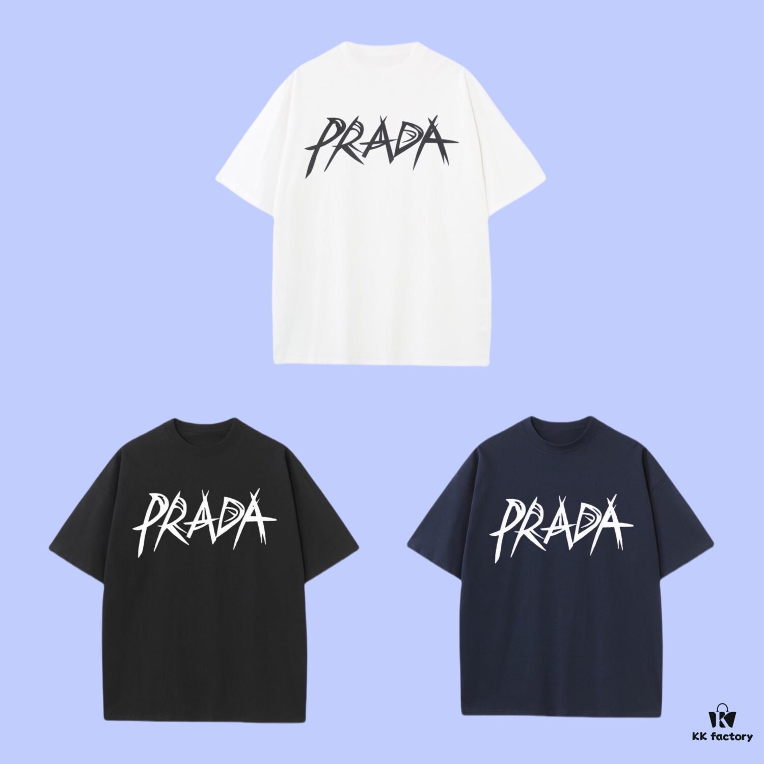 PRADA 2025 Fall Spring/Summer Collection Logo Print Short-Sleeve T-Shirt - Premium Quality, Custom-Woven 270G 32-Single Yarn Double-Layer Pure Cotton Fabric, Relaxed Fit Unisex Design