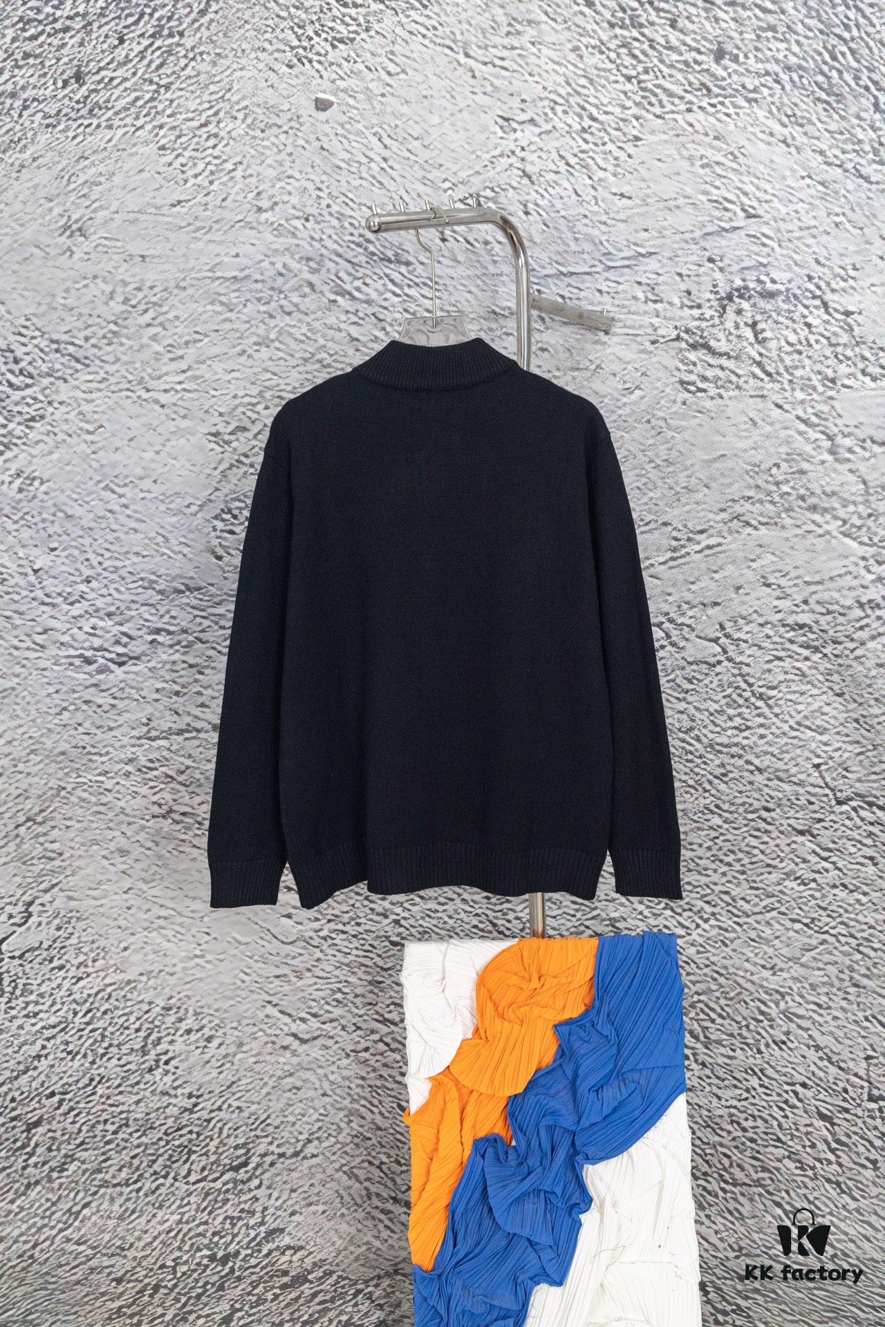 Prada Jacquard Letter Knit Sweater Coat Y077