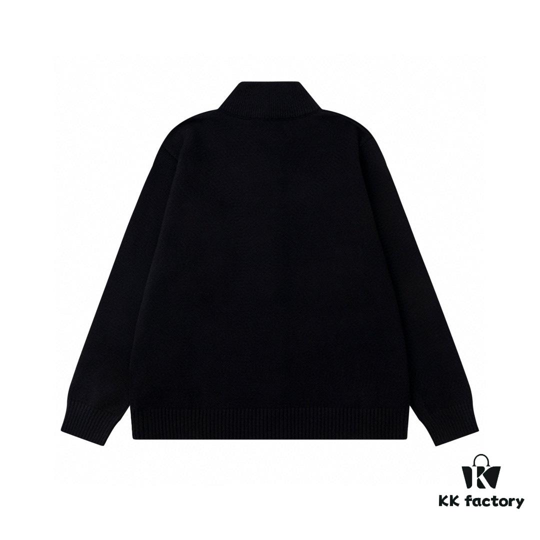 Prada Jacquard Letter Knit Sweater Coat Y077