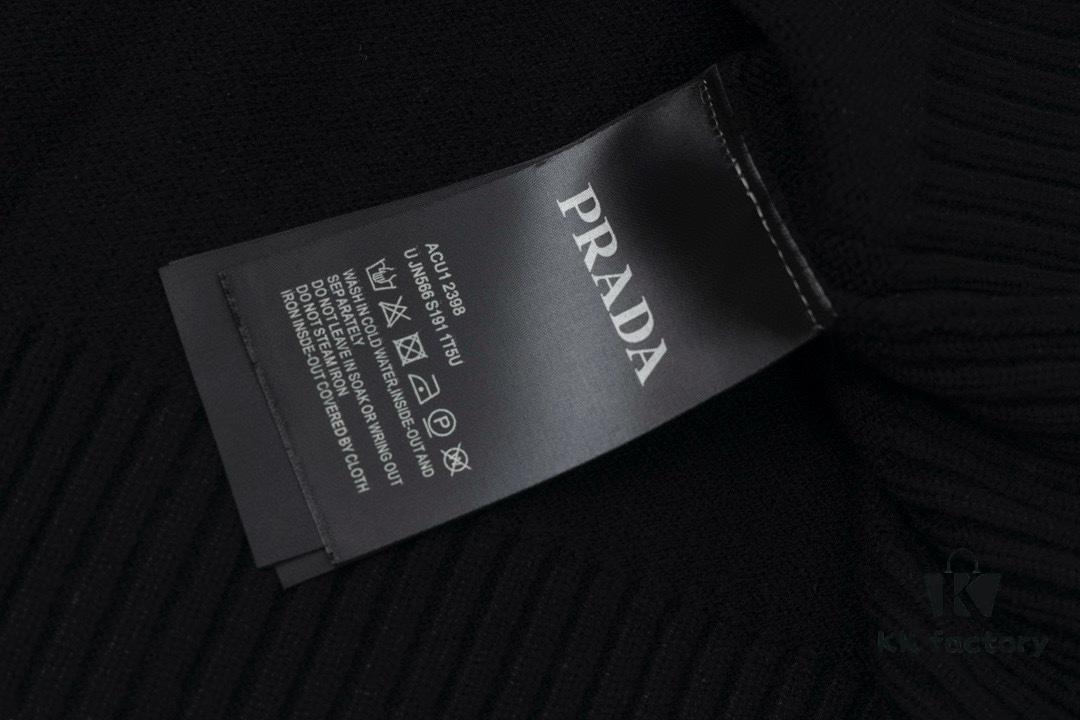 Prada Jacquard Letter Knit Sweater Coat Y077