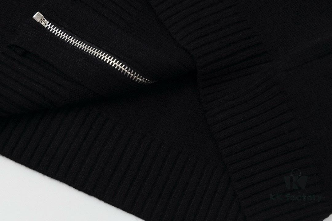 Prada Jacquard Letter Knit Sweater Coat Y077