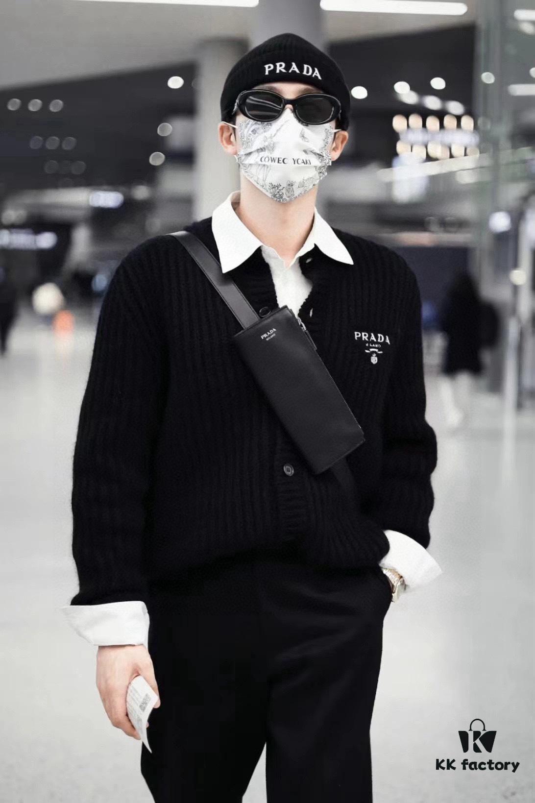 PRADA Wool Cardigan with Chunky Knit, Authentic Original Design