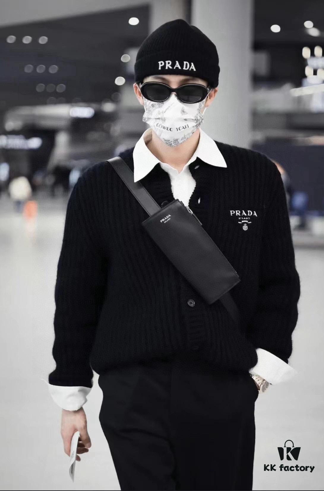 PRADA Wool Cardigan with Chunky Knit, Authentic Original Design