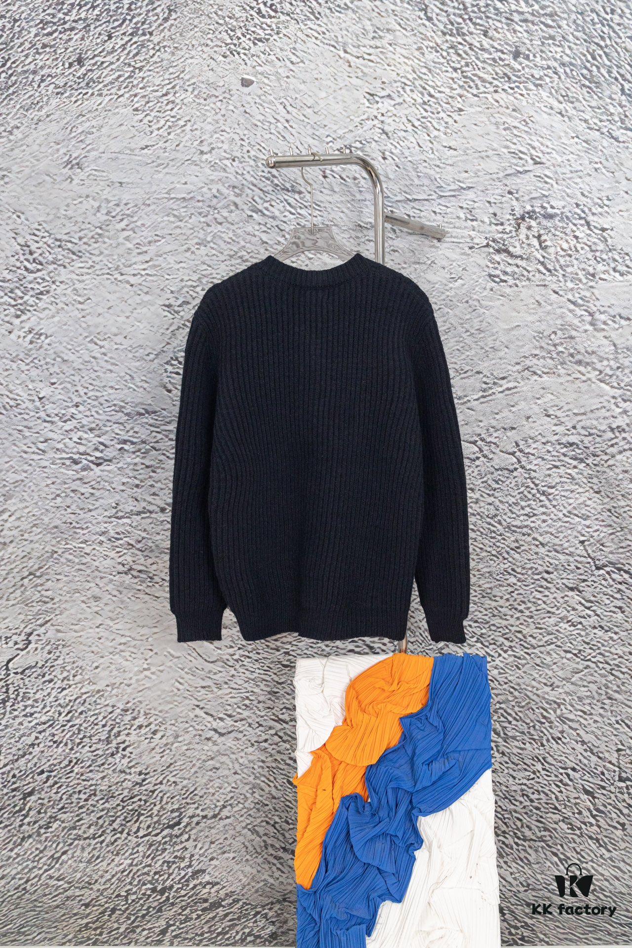 PRADA Wool Cardigan with Chunky Knit, Premium Craftsmanship, Embroidered Logo, Authentic Reproduction