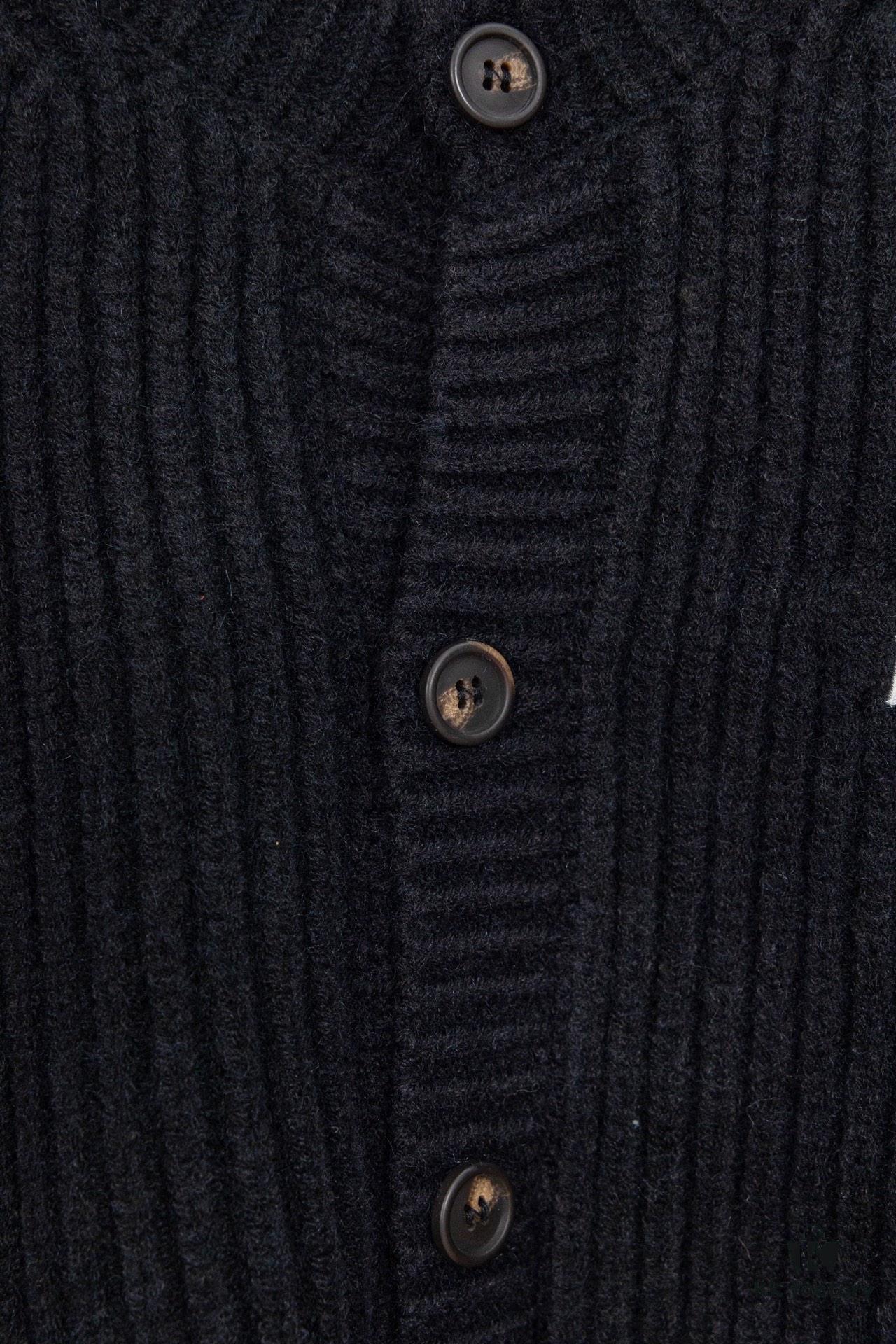 PRADA Wool Cardigan with Chunky Knit, Premium Craftsmanship, Embroidered Logo, Authentic Reproduction