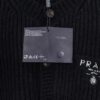 PRADA Wool Cardigan with Chunky Knit, Premium Craftsmanship, Embroidered Logo, Authentic Reproduction