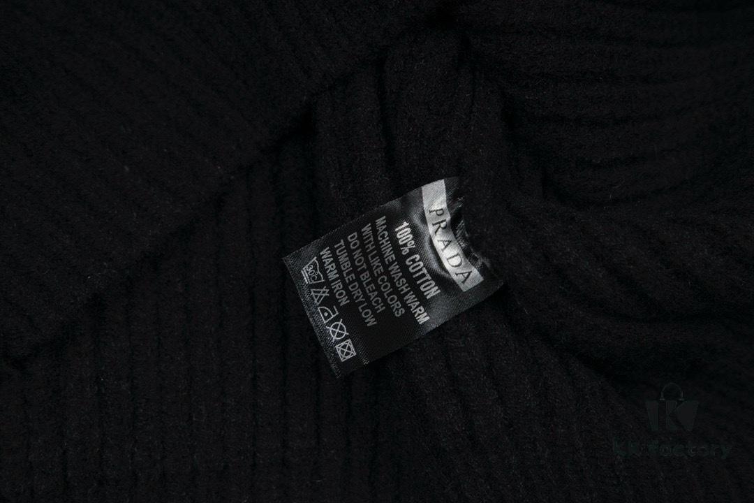 PRADA Wool Cardigan, Coarse Knit, Premium Craftsmanship, Imported Yarn with Soft Finish, Embroidered Chest Logo, Authentic Reproduction