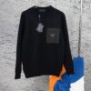 PRADA/Prada 22SS Triangle Logo Pocket Knit Long-Sleeve Sweater