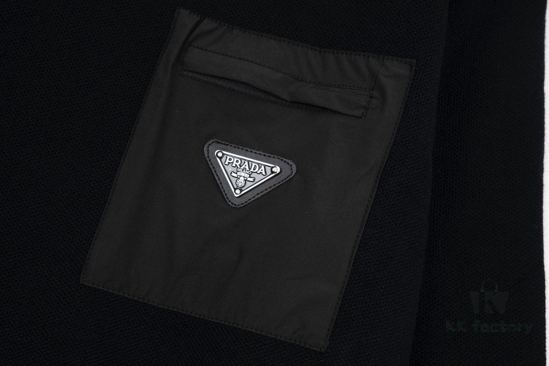 PRADA/Prada 22SS Triangular Logo Pocket Knitted Long-Sleeve Sweater