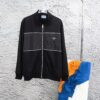 New PRADA Triangle Logo Patched Stand Collar Jacket Unisex Couples Style