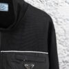 New PRADA Triangle Logo Patched Stand Collar Jacket Unisex Couples Style