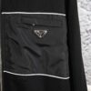 New PRADA Triangle Logo Patched Stand Collar Jacket Unisex Couples Style