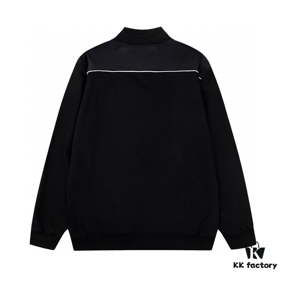 New PRADA Triangle Logo Patch Stand Collar Jacket Unisex Couple Style