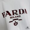 PRADA 25SS Letter Short-Sleeve T-Shirt, Made from 300g 100% Cotton Fabric with Washed Finish for Enhanced Softness and Comfort, Skin-Friendly, Breathable, and Anti-Pilling