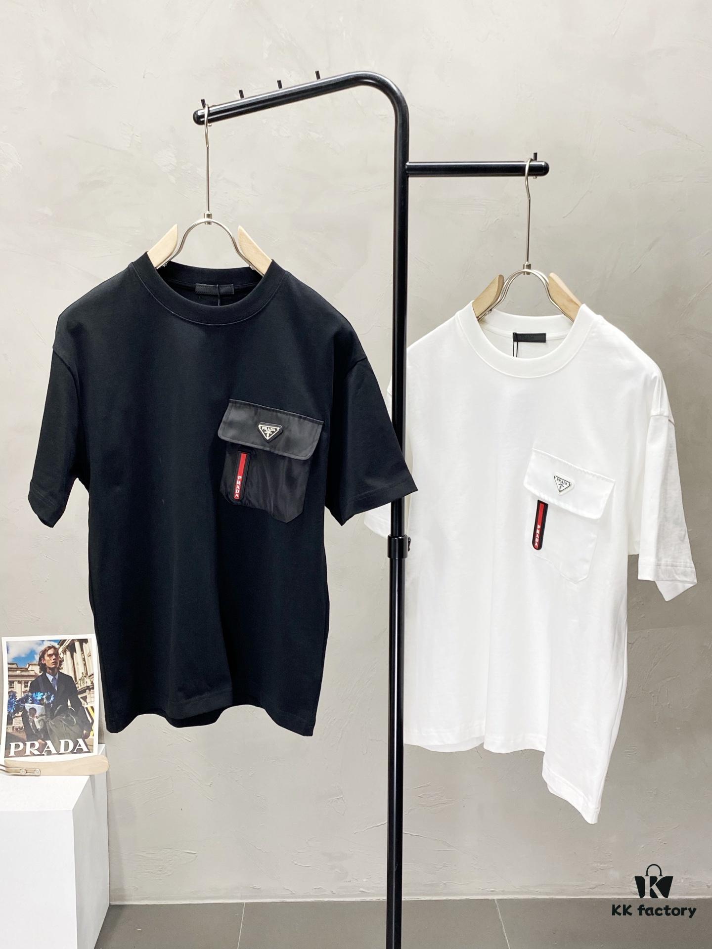 Prada Men's Casual Short-Sleeve T-Shirt, Exclusive New Arrival, Original Order, High-End Custom, Premium Quality, Fashionable and Versatile Bestseller