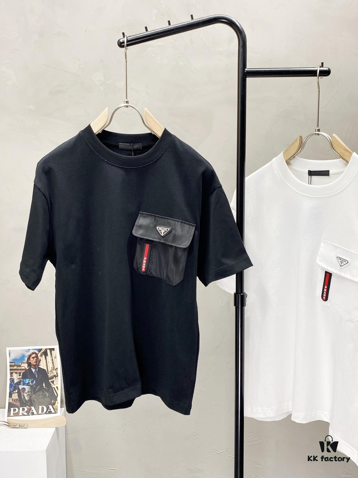 Prada Men's Casual Short-Sleeve T-Shirt, Exclusive New Arrival, Original Order, High-End Custom, Premium Quality, Fashionable and Versatile Bestseller