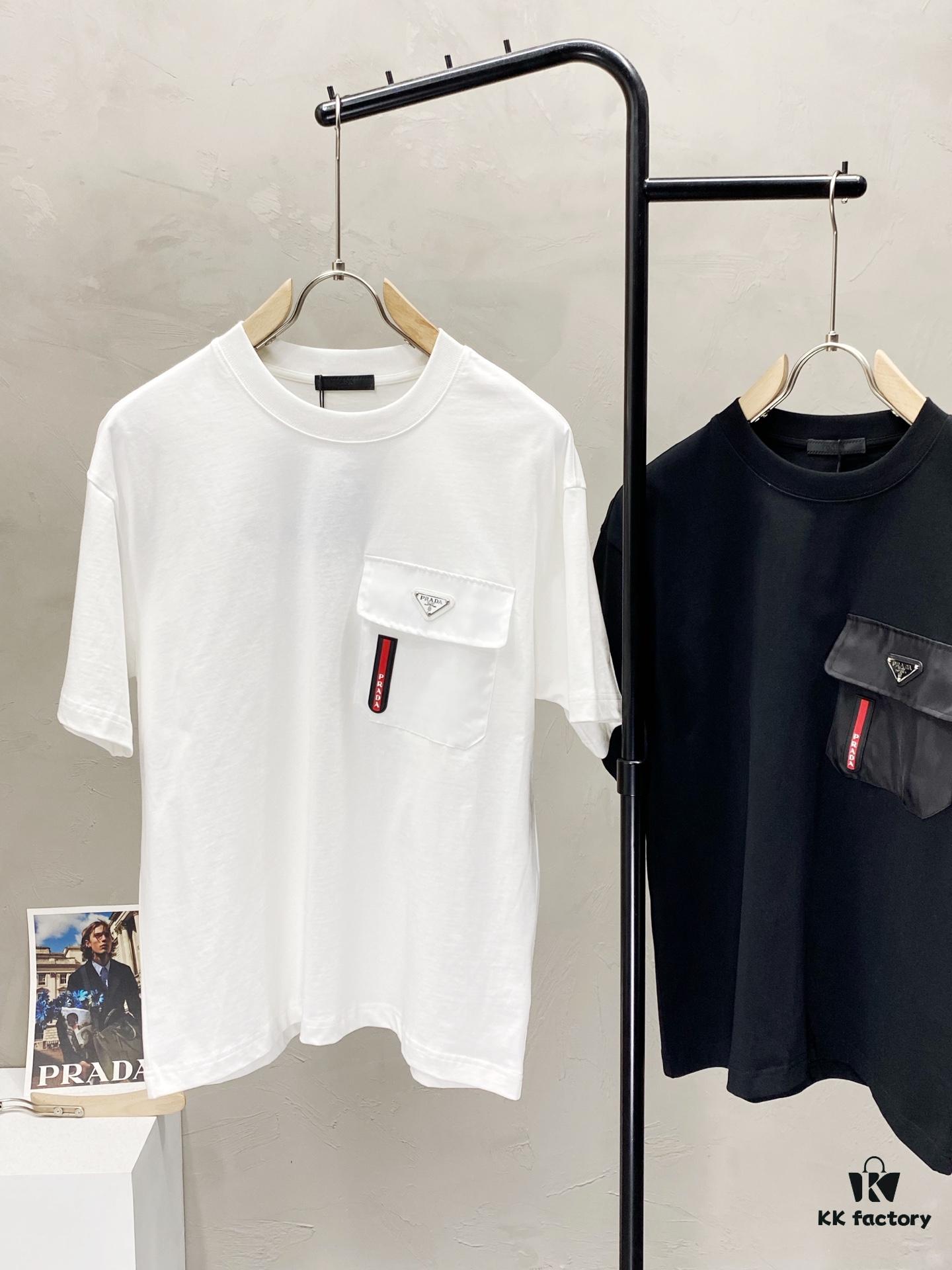 Prada Men's Casual Short-Sleeve T-Shirt, Exclusive New Arrival, Original Order, High-End Custom, Premium Quality, Fashionable and Versatile Bestseller