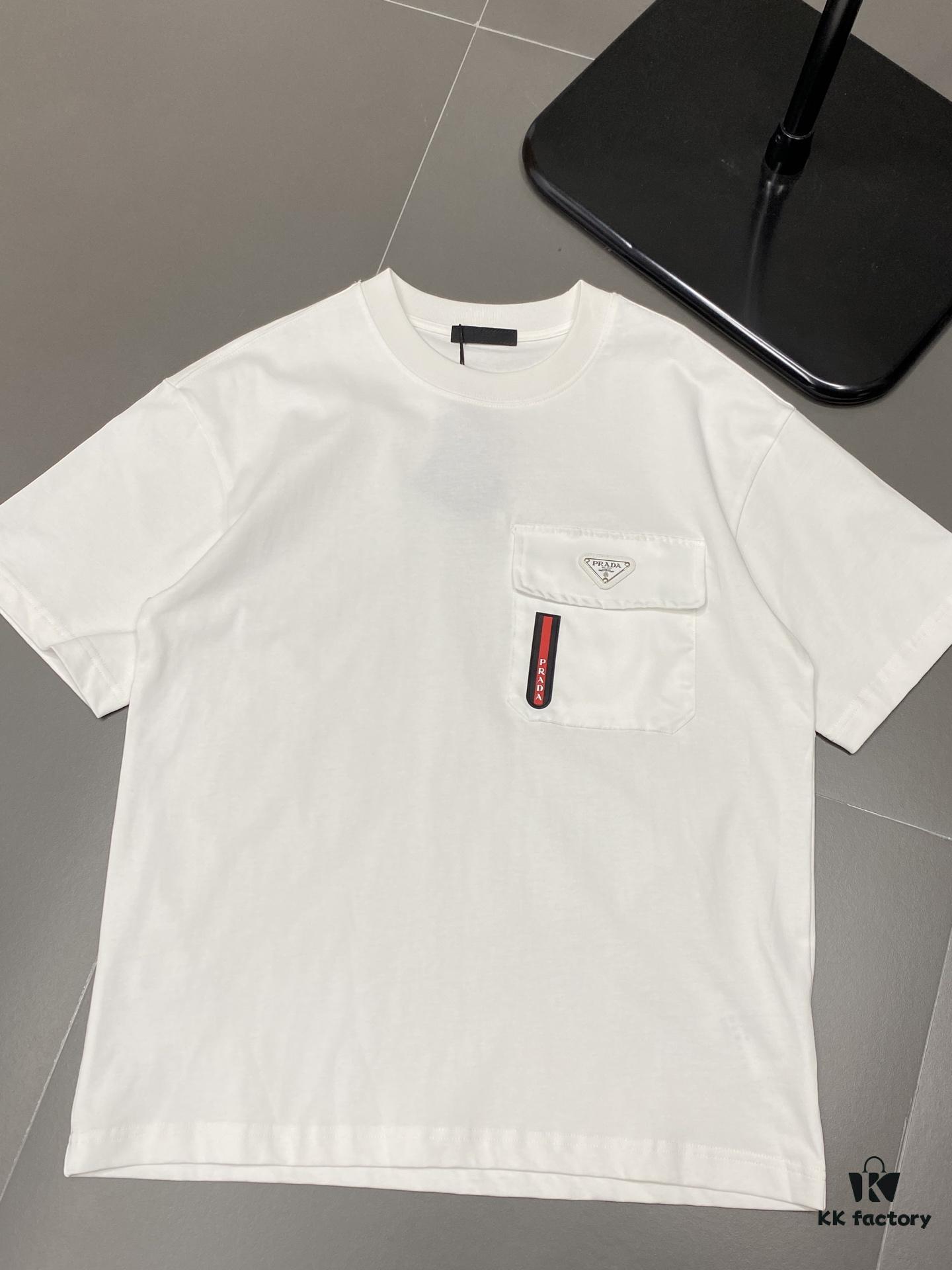 Prada Men's Casual Short-Sleeve T-Shirt, Exclusive New Arrival, Original Order, High-End Custom, Premium Quality, Fashionable and Versatile Bestseller