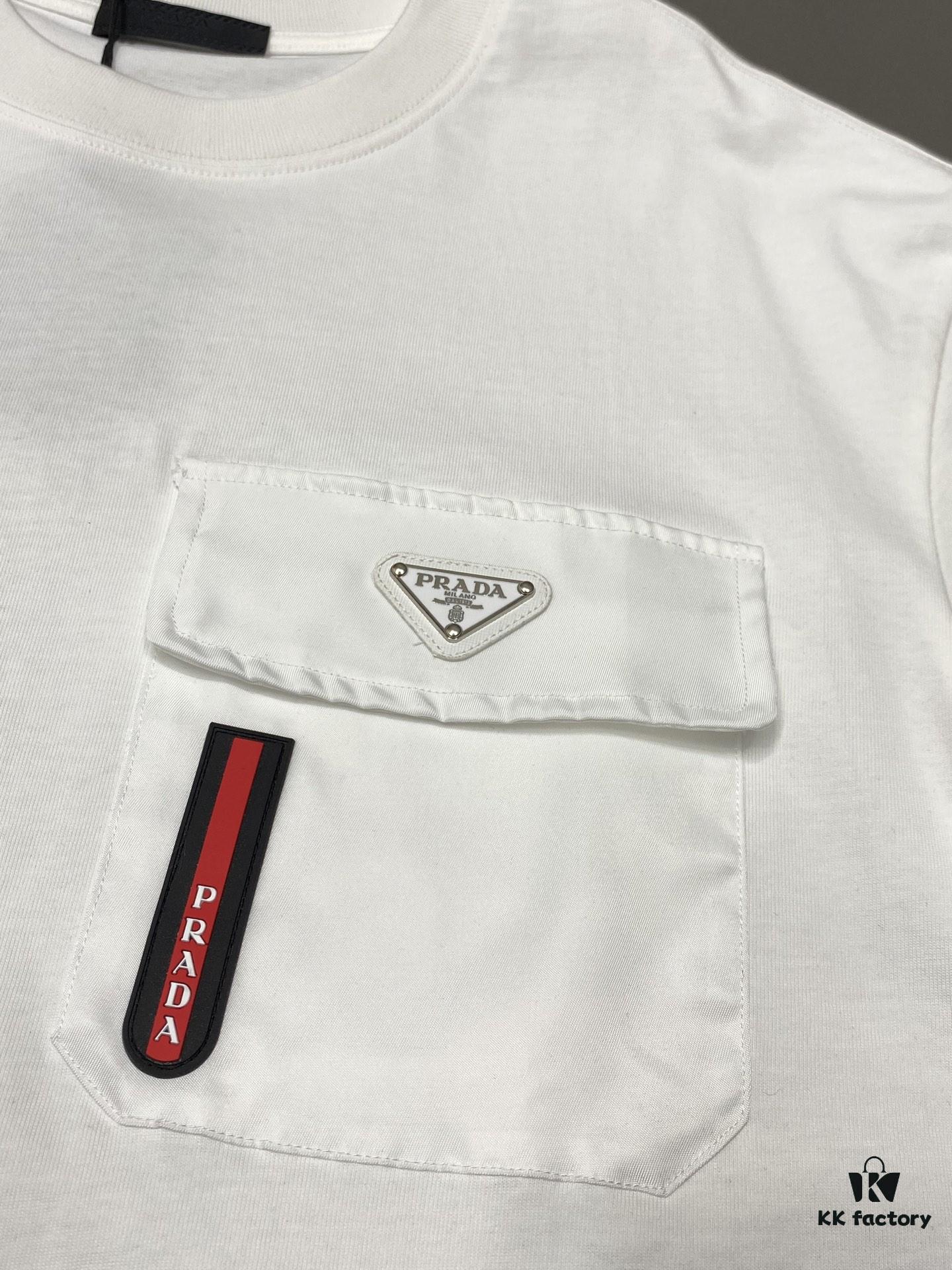 Prada Men's Casual Short-Sleeve T-Shirt, Exclusive New Arrival, Original Order, High-End Custom, Premium Quality, Fashionable and Versatile Bestseller