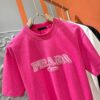 PRADA 2025 Spring/Summer New Short Sleeve T-Shirt! Runway Pattern Fashion Casual Tee with Designer Logo – Premium 260g 100% Cotton Fabric, Soft and Skin-Friendly, Exceptionally Comfortable and Breathable. Unisex Couple Style Redefines Modern Fashion Elegance. Exclusive High-End Collection, Distinguished from Market Versions