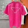 PRADA 2025 Spring/Summer New Short Sleeve T-Shirt! Runway Pattern Fashion Casual Tee with Designer Logo – Premium 260g 100% Cotton Fabric, Soft and Skin-Friendly, Exceptionally Comfortable and Breathable. Unisex Couple Style Redefines Modern Fashion Elegance. Exclusive High-End Collection, Distinguished from Market Versions