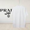 Prada High-End SS25 Spring/Summer Collection, In-Store Exclusive, Premium Channel Release, Embroidered Logo Relief Series, Crew Neck Short-Sleeve T-Shirt with Slightly Relaxed Fit