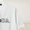 Prada High-End SS25 Spring/Summer Collection, In-Store Exclusive, Premium Channel Release, Embroidered Logo Relief Series, Crew Neck Short-Sleeve T-Shirt with Slightly Relaxed Fit