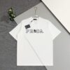 Prada High-Version SS25 Spring/Summer Collection, In-Store Exclusive, Channel Luxury Item, Embroidered Logo Relief Series, Slightly Oversized Round-Neck Short-Sleeve T-Shirt