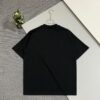 Prada High-Version SS25 Spring/Summer Collection, In-Store Stock, Premium Channel Release, Embroidered Relief Letter Design, Crew Neck Short-Sleeve T-Shirt with Slightly Relaxed Fit