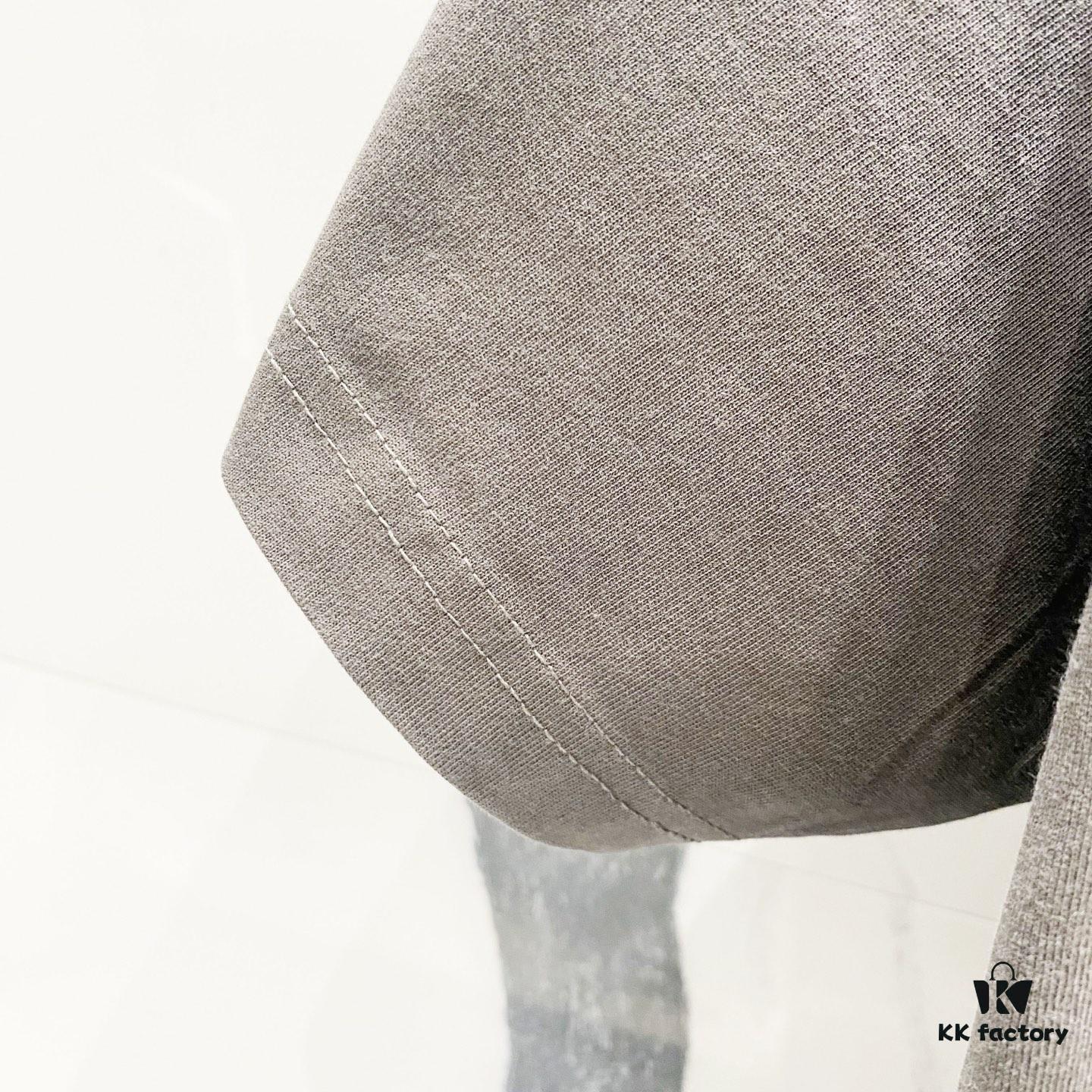 PRADA Washed 320g Short Sleeve T-Shirt with Minimalist Triangular Embroidered Logo