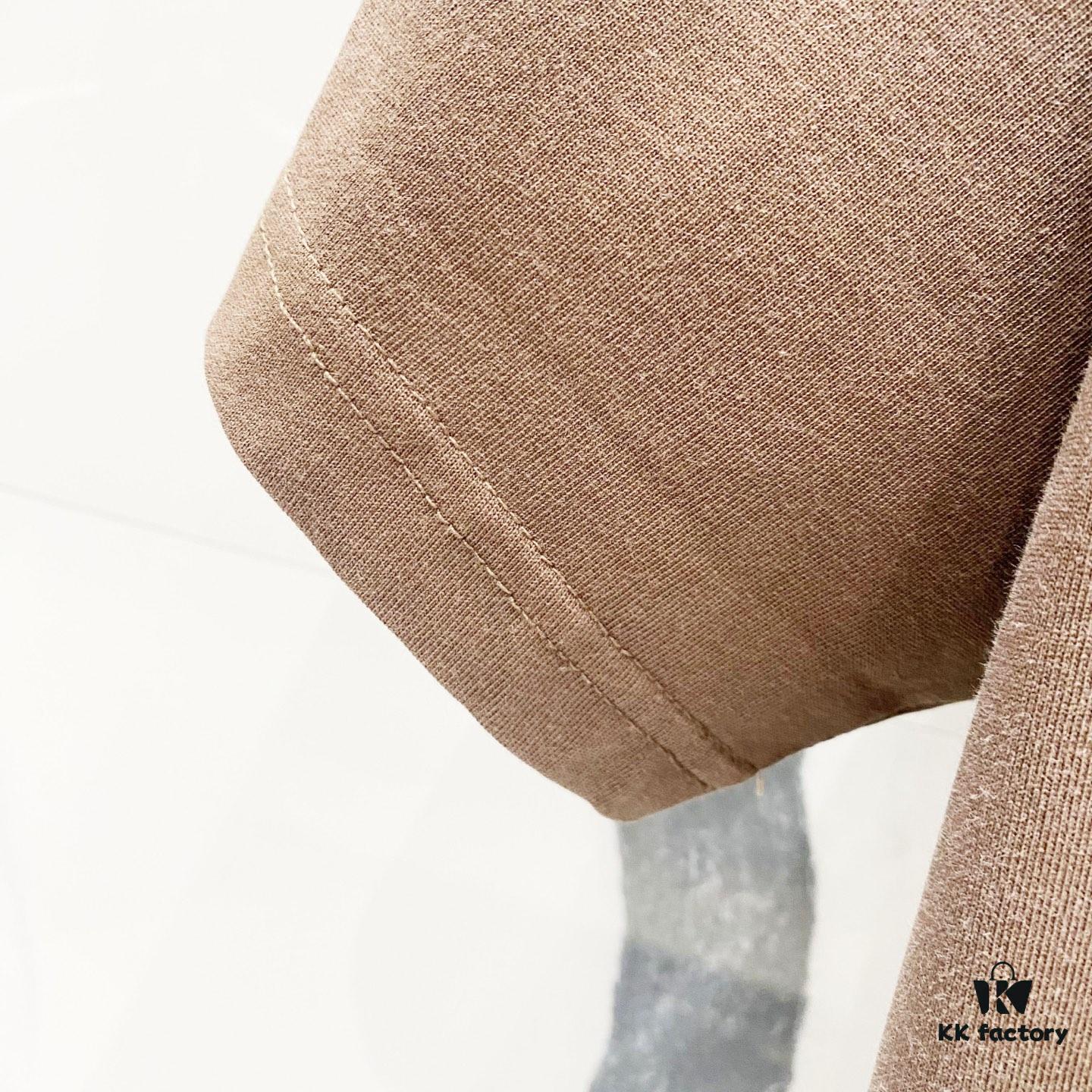 PRADA/Prada 320g Washed Short-Sleeve T-Shirt with Minimalist Triangular Patch Embroidery Logo