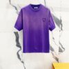 PRADA/Prada 320g Washed Short Sleeve T-Shirt with Minimalist Triangular Logo Embroidery