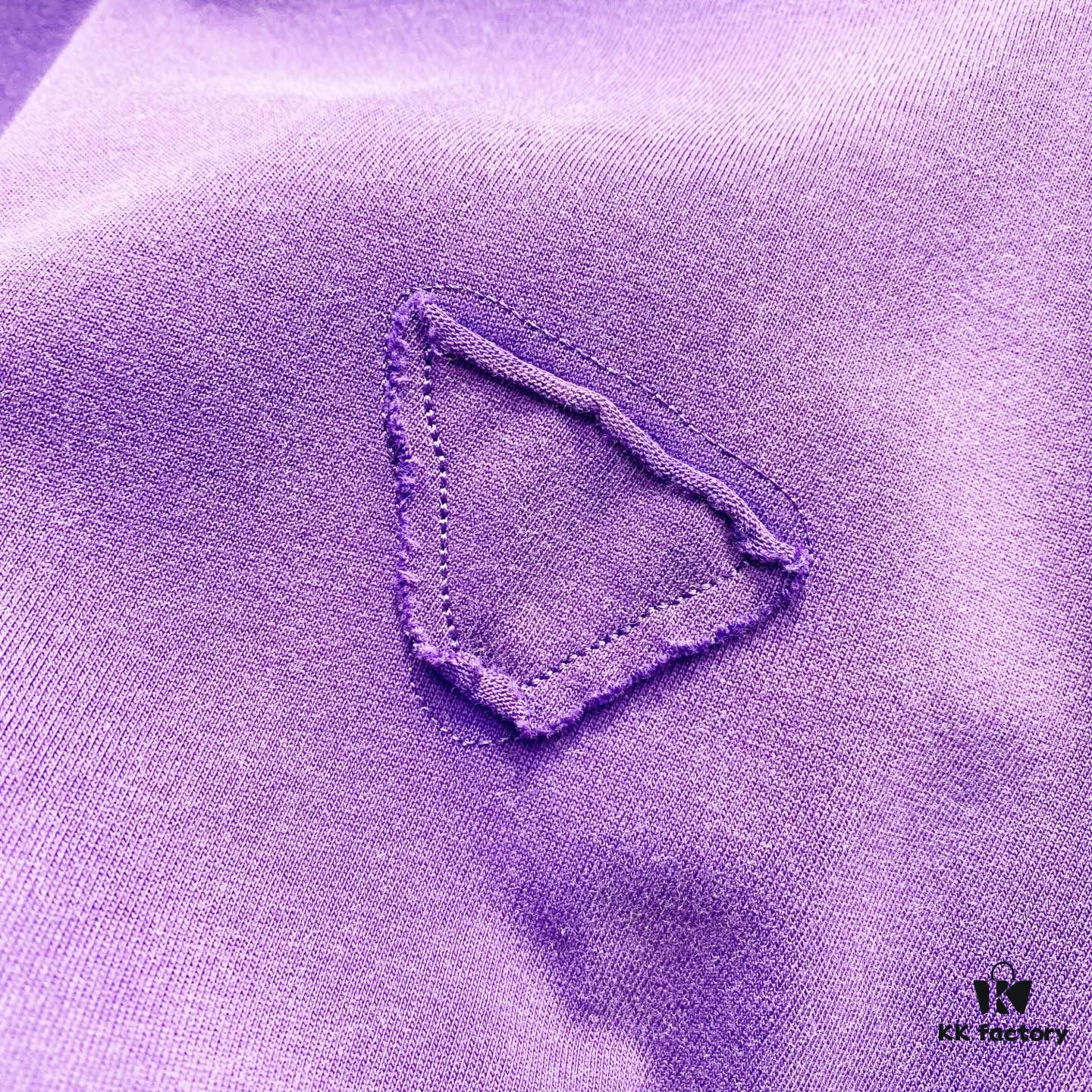 PRADA/Prada 320g Washed Short Sleeve T-Shirt with Minimalist Triangular Logo Embroidery