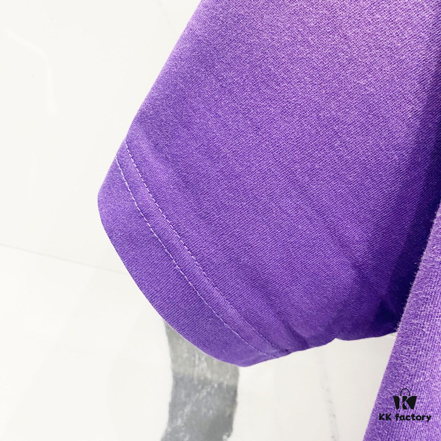 PRADA/Prada 320g Washed Short Sleeve T-Shirt with Minimalist Triangular Logo Embroidery