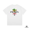PRADA*Prada* Loose Fit Printed Logo Design Spring Summer New Fashion Crew Neck Short Sleeve T-Shirt, Soft and Comfortable Unisex Wear, Versatile Casual Essential